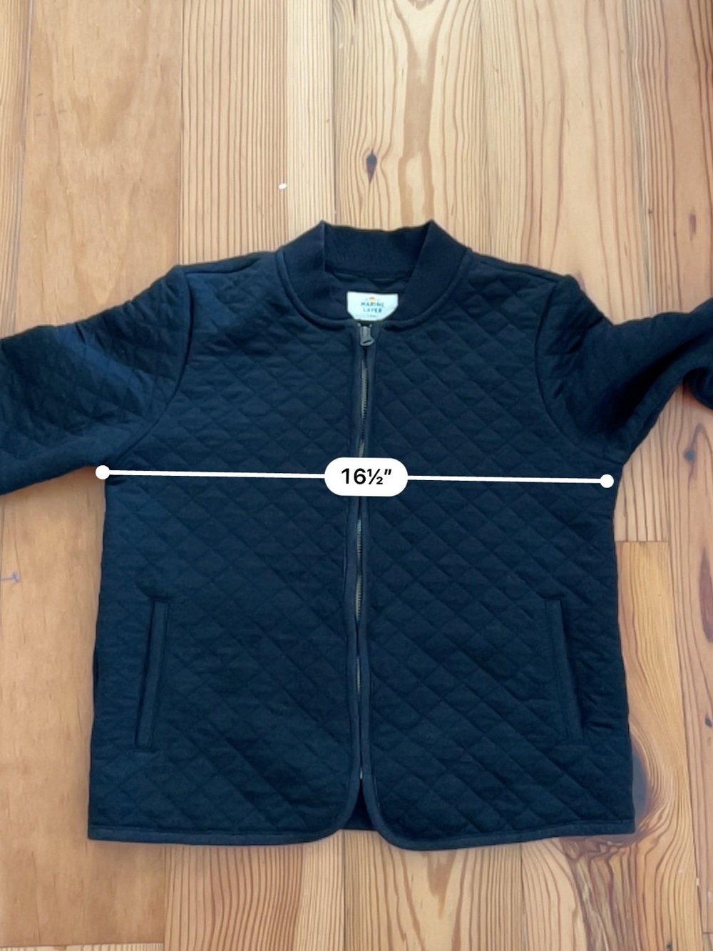 Marine Layer Black Corbet Quilted Bomber Jacket Women’s Size Extra Small - Picture 6 of 7